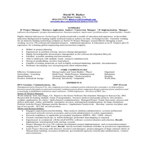 Resume David Barker