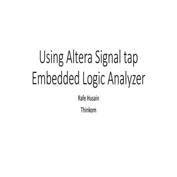 Using Altera Signal tap