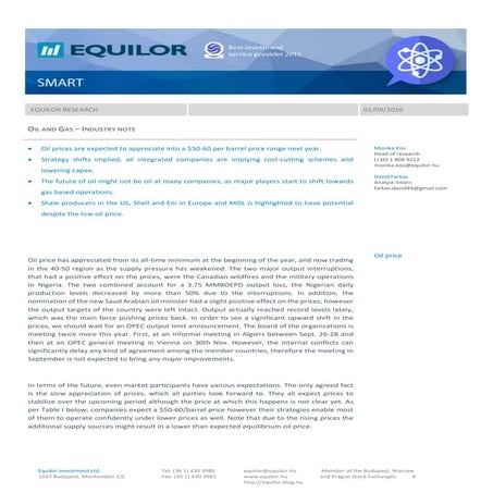 Equilor Industry note_Oil and gas