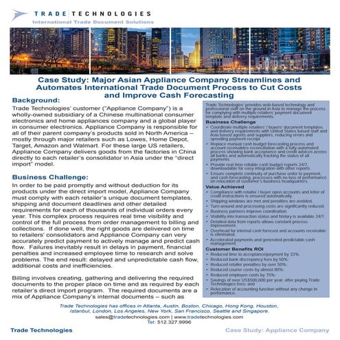 Case Study Appliance Company