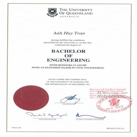 University Degree Certificate 