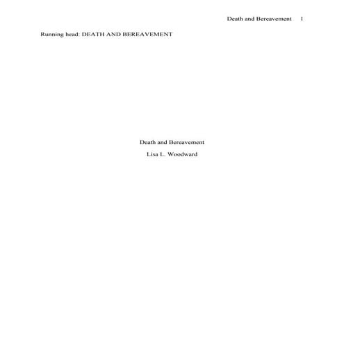 death and bereavement