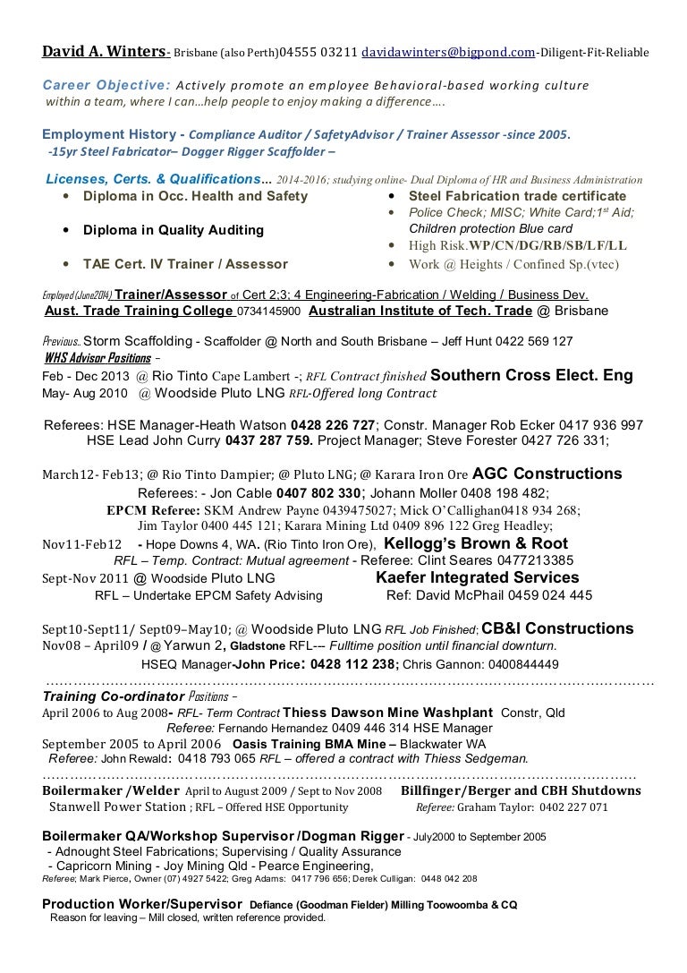 Resume 12jan 2015 David A Winters
