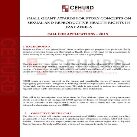 MEDIA CALL 2015- CEHURD