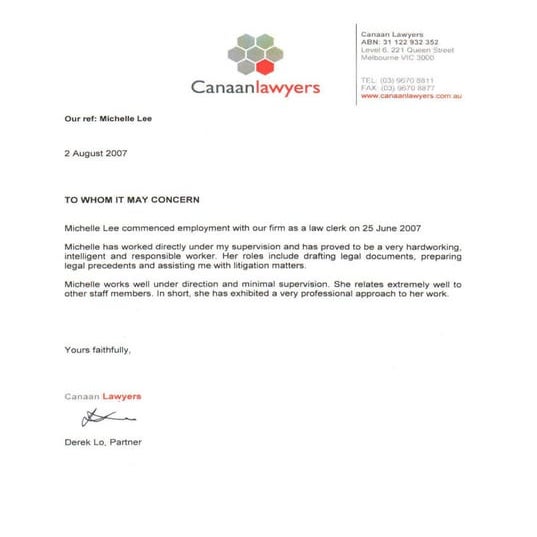 Employer Testimonial_Canaan Lawyers Testimonial | PDF