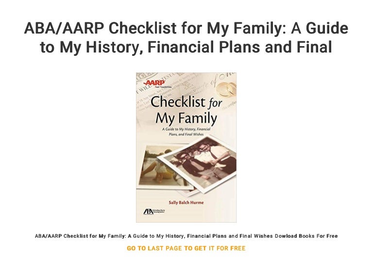 Aarp checklist for my family pdf - jjgugl
