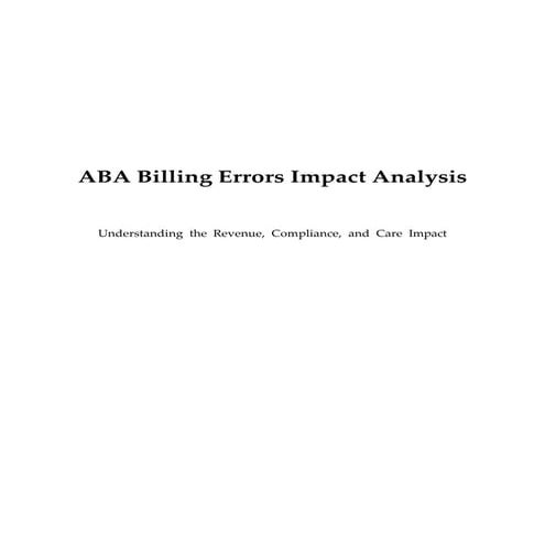 How ABA Billing Errors Affect Patient Continuity and Authorizations | PDF