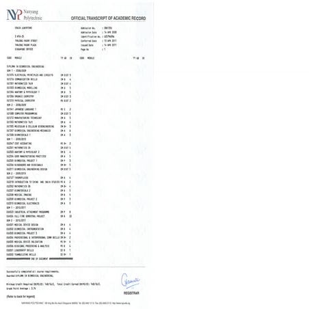Erwin Junfryono's NYP transcript | PDF