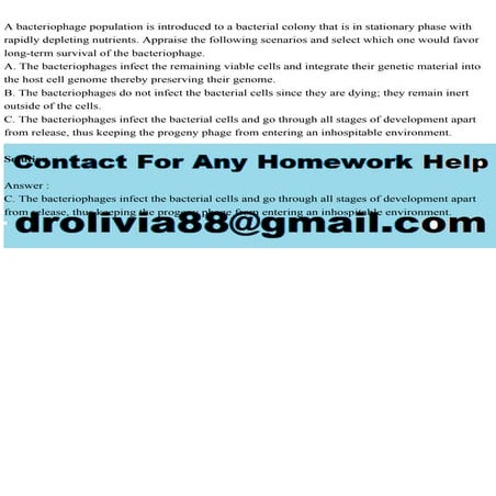 A bacteriophage population is introduced to a bacterial colony that .pdf