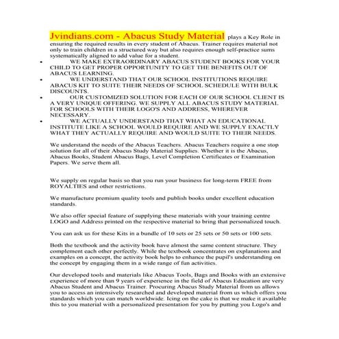 Abacus study material