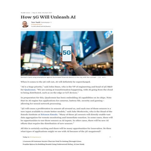 How 5G Will Unleash AI