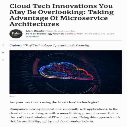 Cloud Tech Innovations You May be Overlooking: Taking Advantage Of Microservice Architecture