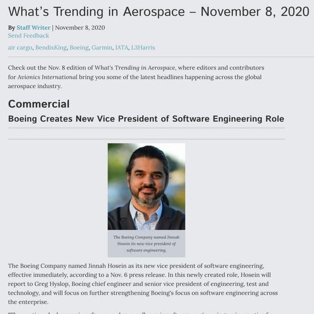 Boeing Creates New Vice President of Software Engineering Role