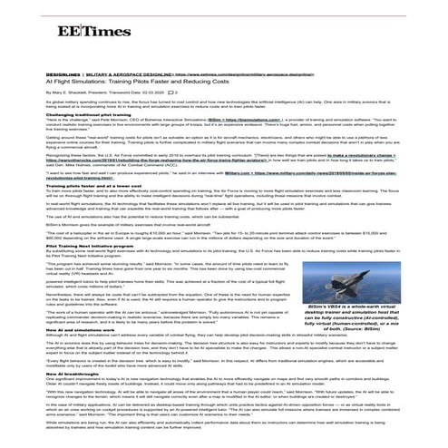 AI Flight Simulations: Training Pilots Faster and Reducing Costs