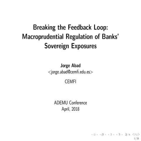 Breaking the feedback loop: macroprudential regulation of banks' sovereign ex...