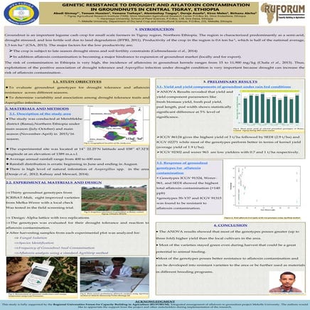 Genetic resistance to drought and aflatoxin contamination in groundnuts in ce...