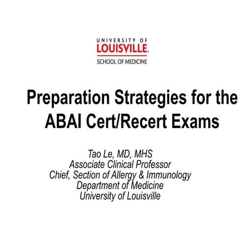 Strategies for the ABAI Exam