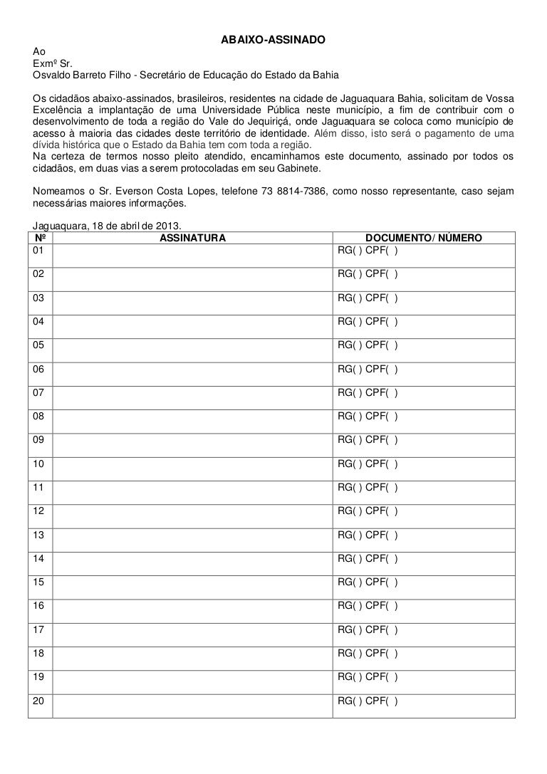Abaixo assinado