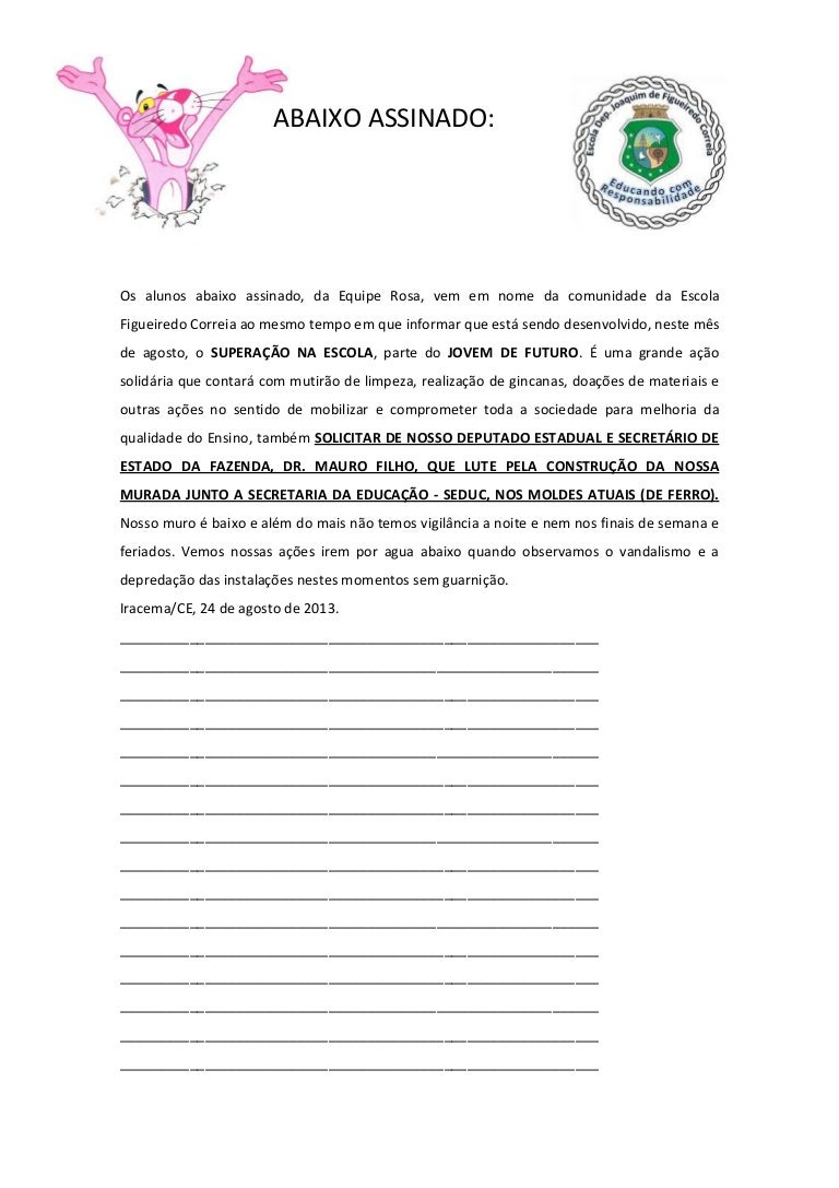 Indique A Alternativa Correta Sobre O Gênero Textual Abaixo assinado
