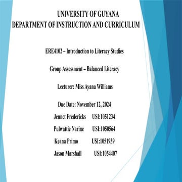 A balanced literacy programme in education