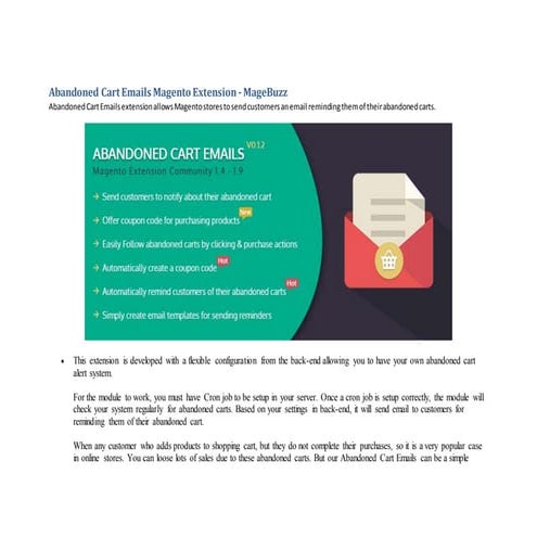 Abandoned cart emails magento extension mage buzz