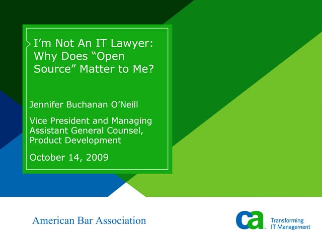 I\'m Not an IT Lawyer: Why Does Open Source Matter to Me?