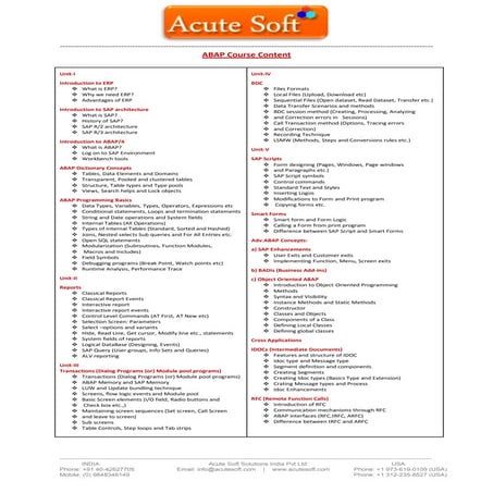 ONLINE SAP ABAP TRAINING