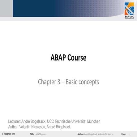 Abap course chapter 3 basic concepts | PPT