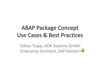 Abap package concept