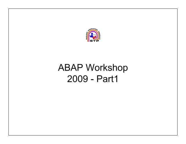 Abap slides set1
