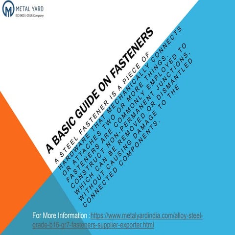 A basic guide on fasteners  