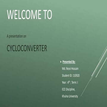 A basic presentation on cycloconverter
