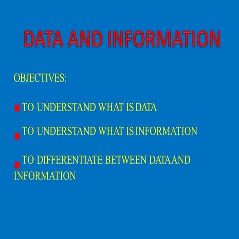 data and information dit1scone | PPTX