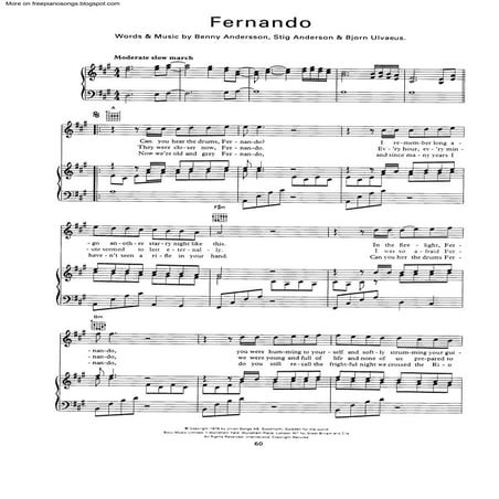 Partituras Para Pinano - Abba - Fernando