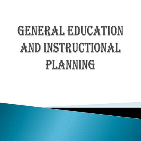 general education & instructional planning
