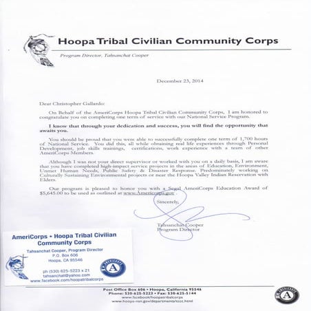 Letter of Congratulations by Tahsanchat Cooper