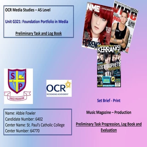 Abbie fowler   log book & evaluationd 