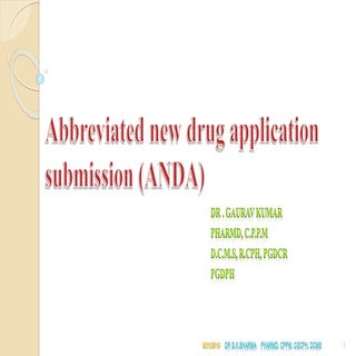 Abbreviated new drug application submission