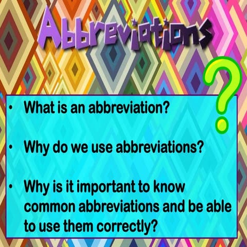 Abbreviations