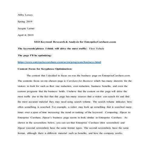 Seo Optimization Research Paper