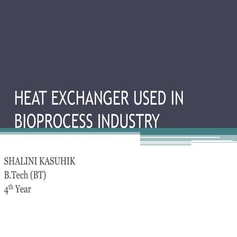 heat exchangers of bioprocess industries