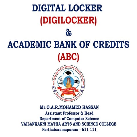 ABC ID for First Year Students - Bharathidasan University | PPTX