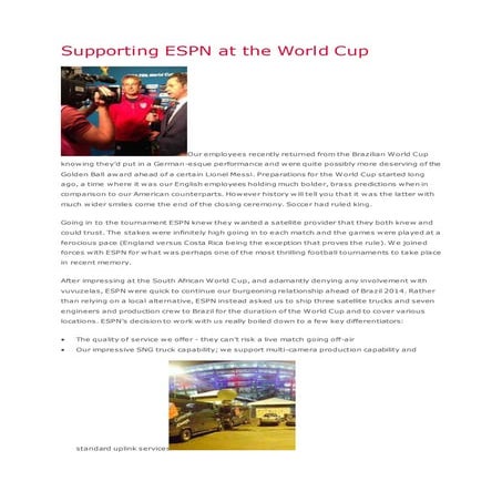 FIFA World Cup 2014 packages - ESPN | PDF