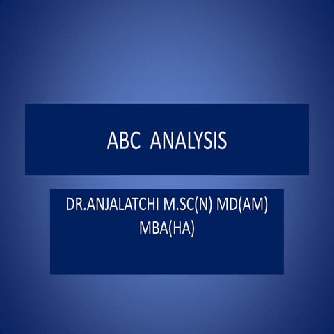 unit-vii  material management -ABC  analysis ppt