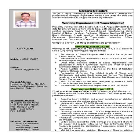 Resume Vinay Sharma | DOC