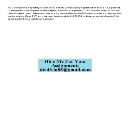 ABC company is expecting an ebit of rs 100000 whose equity .pdf
