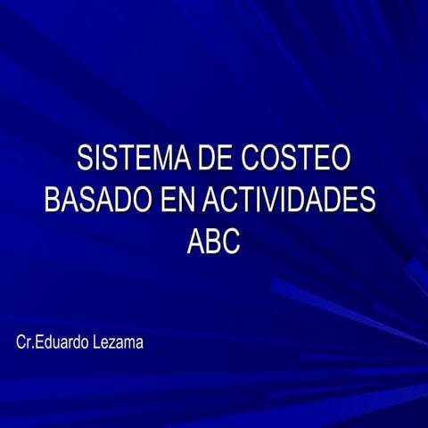 Abc costo basado en actividades