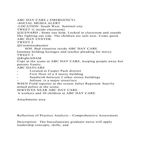 ABC DAY CARE ( EMERGENCY)-SOCIAL MEDIA ALERT-LOCATION South W.docx