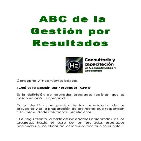 Gestion por Resultados