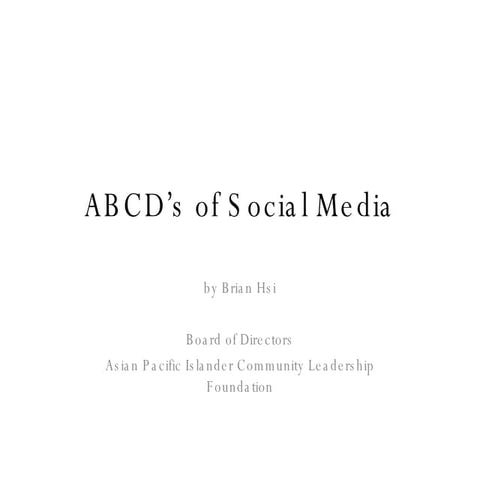 ABCD's of Social Media